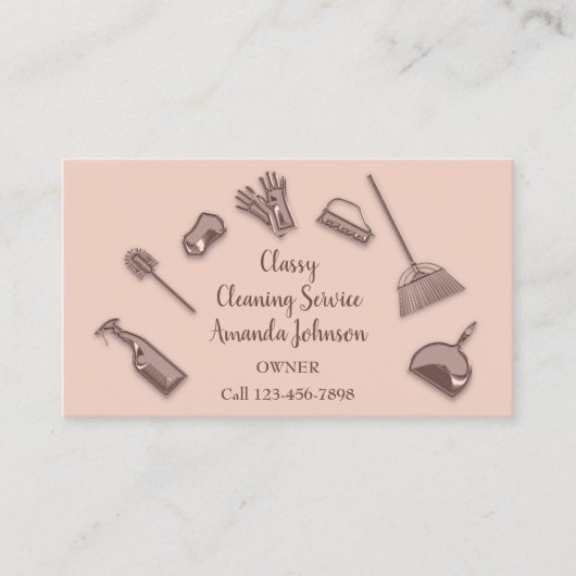 ハウスクリーニングサービスバラロゴメイドオフィスルクス 名刺 (正面)