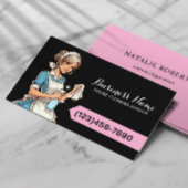 ハウスクリーニングサービスブラック&ピンクハウスキーピング 名刺