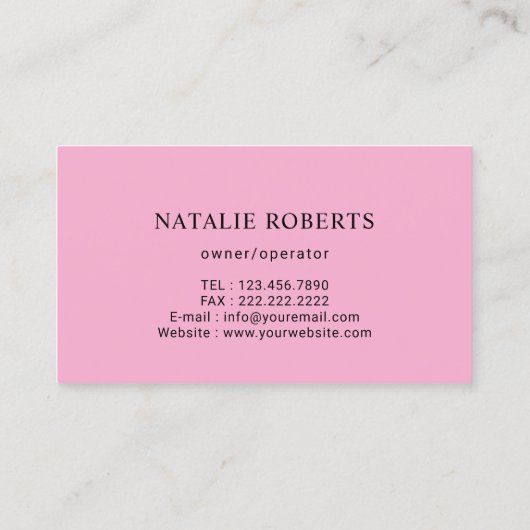 ハウスクリーニングサービスブラック&ピンクハウスキーピング 名刺 (裏面)