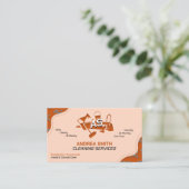 ハウスクリーニングサービスプロフェッショナルオレンジロゴ 名刺 (スタンド正面)