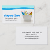 ハウスクリーニングサービスホワイト&ブルーカード 名刺 (正面/裏面)