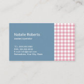 ハウスクリーニングサービスマンガメイドブルー&ピンク 名刺 (裏面)