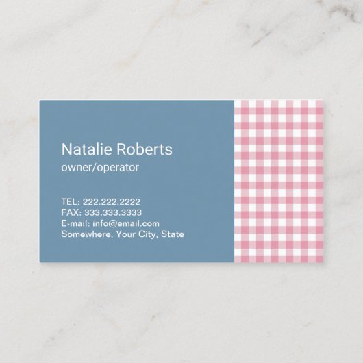 ハウスクリーニングサービスマンガメイドブルー&ピンク 名刺 (裏面)