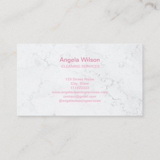 ハウスクリーニングサービスメイドグリッターマーブルシック 名刺 (裏面)