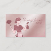 ハウスクリーニングサービスメイドバラ金ゴールドグリッター 名刺 (正面)