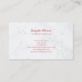 ハウスクリーニングサービスメイドマーブルバラ金ゴールドシック 名刺 (裏面)