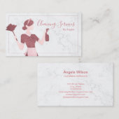 ハウスクリーニングサービスメイドマーブルバラ金ゴールドシック 名刺 (正面/裏面)