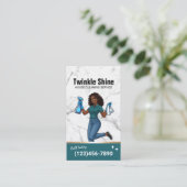 ハウスクリーニングサービスモダンティール(緑がかった色)ハウスキーピング#2 名刺 (スタンド正面)