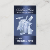 ハウスクリーニングサービスモダンネイビーブルー 名刺 (正面)
