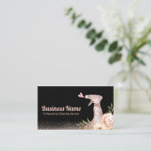 ハウスクリーニングサービスモダンフローラスプレー掃除機 名刺 (スタンド正面)