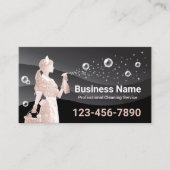 ハウスクリーニングサービスモダンブラックメイド 名刺 (正面)