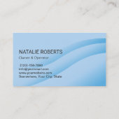 ハウスクリーニングサービスモダンブルーカーブメイド 名刺 (裏面)