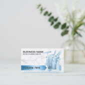 ハウスクリーニングサービスモダンブルーマーブル 名刺 (スタンド正面)