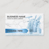 ハウスクリーニングサービスモダンブルーマーブル 名刺 (正面)