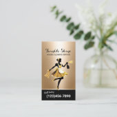 ハウスクリーニングサービスモダン金ゴールドメイド 名刺 (スタンド正面)