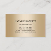 ハウスクリーニングサービスモダン金ゴールド手袋メイド 名刺 (裏面)