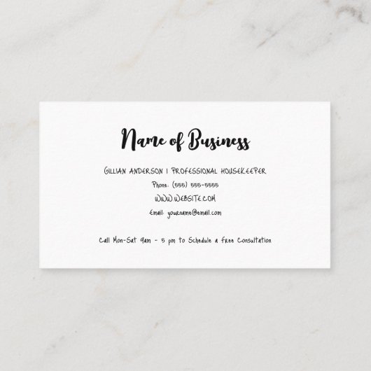 ハウスクリーニングサービスレモンスライスハウスキーピング 名刺 (裏面)