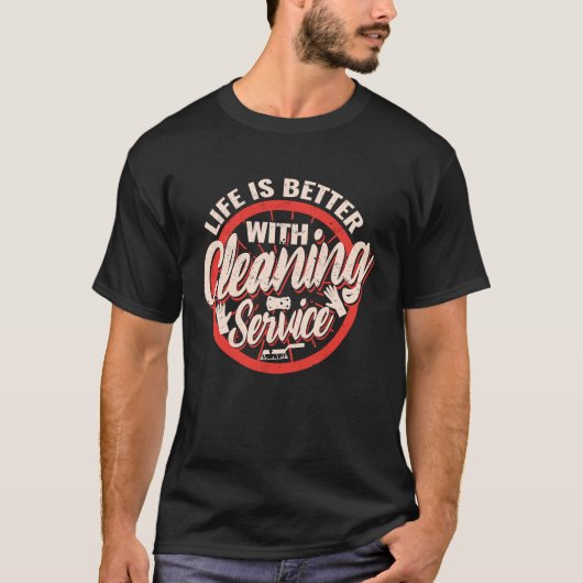 ハウスクリーニングサービス付き 掃除スタッフ Tシャツ (正面)