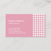 ハウスクリーニングサービス漫画メイドピンクプレイド 名刺 (裏面)