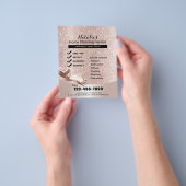 ハウスクリーニングサービス赤面バラ金ゴールドグリッター チラシ (手)