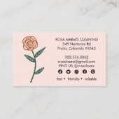 ハウスクリーニングサービス金ゴールドバラロゴソーシャルアイコン 名刺 (裏面)