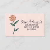 ハウスクリーニングサービス金ゴールドバラロゴソーシャルアイコン 名刺 (正面)