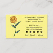 ハウスクリーニングサービス金ゴールドバラロゴソーシャルアイコン 名刺 (裏面)