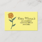 ハウスクリーニングサービス金ゴールドバラロゴソーシャルアイコン 名刺 (正面)