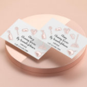 ハウスクリーニングサービス金ゴールドロゴメイド赤面 名刺