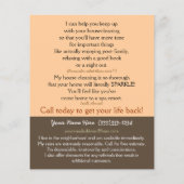 ハウスクリーニングサービス 広告 プロモカード 4x5 チラシ (裏面)