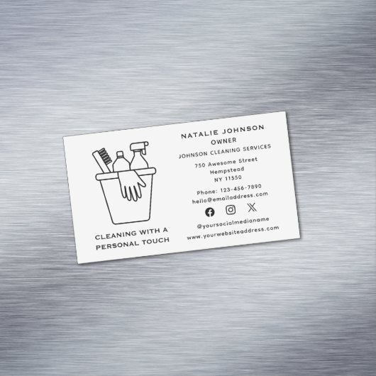 ハウスクリーニングサービス 清掃 ソーシャルメディア マグネット名刺 (インサイチュ)