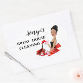 ハウスクリーニングシール 楕円形シール (封筒)