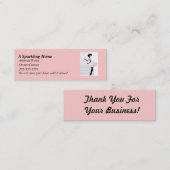 ハウスクリーニングスキニービジネスカードピンクのメイドレディ スキニー名刺 (正面/裏面)