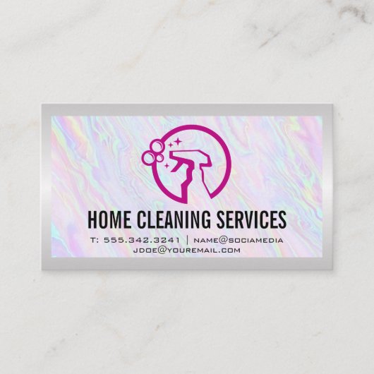ハウスクリーニングスプレーボトル 名刺 (正面)