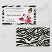 ハウスクリーニングディーバ/ダークヘアビジネスカード 名刺 (正面/裏面)