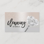 ハウスクリーニングハウスキーピングサービスモダンシルバー 名刺 (正面)