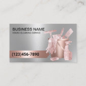 ハウスクリーニングハウスキーピングシックバラ金ゴールドシルバー 名刺 (正面)