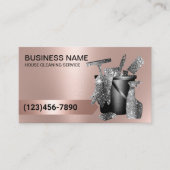 ハウスクリーニングハウスキーピングトレンディーバラ金ゴールド 名刺 (正面)