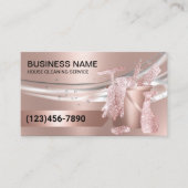 ハウスクリーニングハウスキーピングモダンバラ金ゴールド 名刺 (正面)