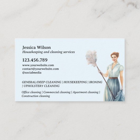 ハウスクリーニングハウスキーピングレトロメイドサービス 名刺 (裏面)