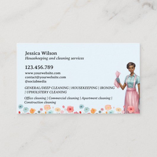 ハウスクリーニングハウスキーピングレトロメイドサービス 名刺 (裏面)