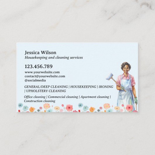 ハウスクリーニングハウスキーピングレトロメイドサービス 名刺 (裏面)