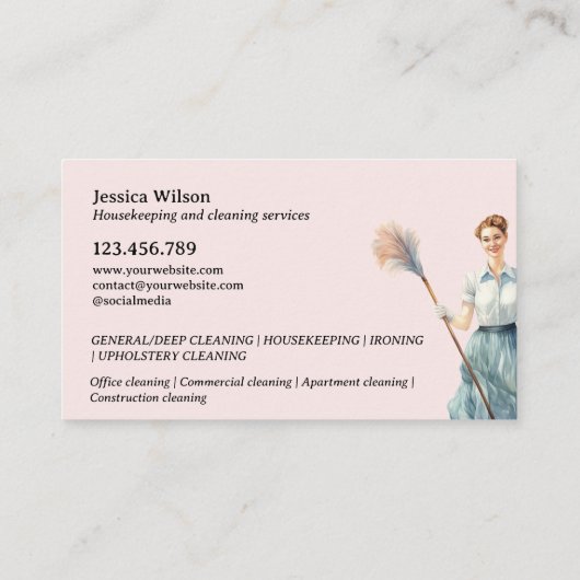 ハウスクリーニングハウスキーピングレトロメイドサービス 名刺 (裏面)