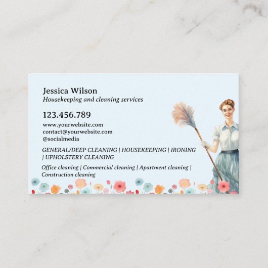 ハウスクリーニングハウスキーピングレトロメイドサービス 名刺 (裏面)