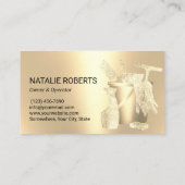 ハウスクリーニングハウスキーピング金ゴールドグリッタードリップ 名刺 (裏面)