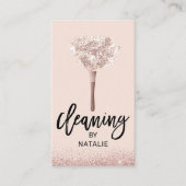 ハウスクリーニングバラ金ゴールドグリッターハウスキーピング 名刺 (正面)