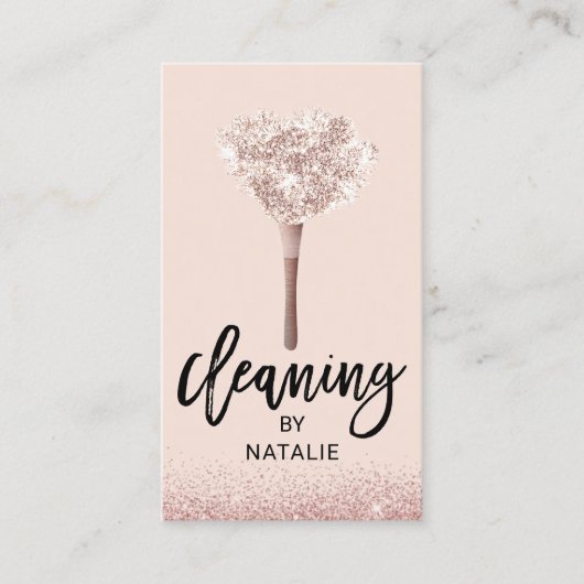 ハウスクリーニングバラ金ゴールドグリッターハウスキーピング 名刺 (正面)