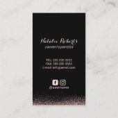 ハウスクリーニングバラ金ゴールドタイポグラフィハウス保ズ 名刺 (裏面)