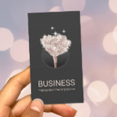 ハウスクリーニングバラ金ゴールド羽毛ダスターダークグレー 名刺