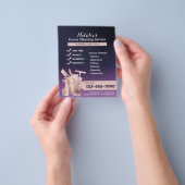 ハウスクリーニングバラ金ゴールド&パープルハウスキーピング チラシ (手)